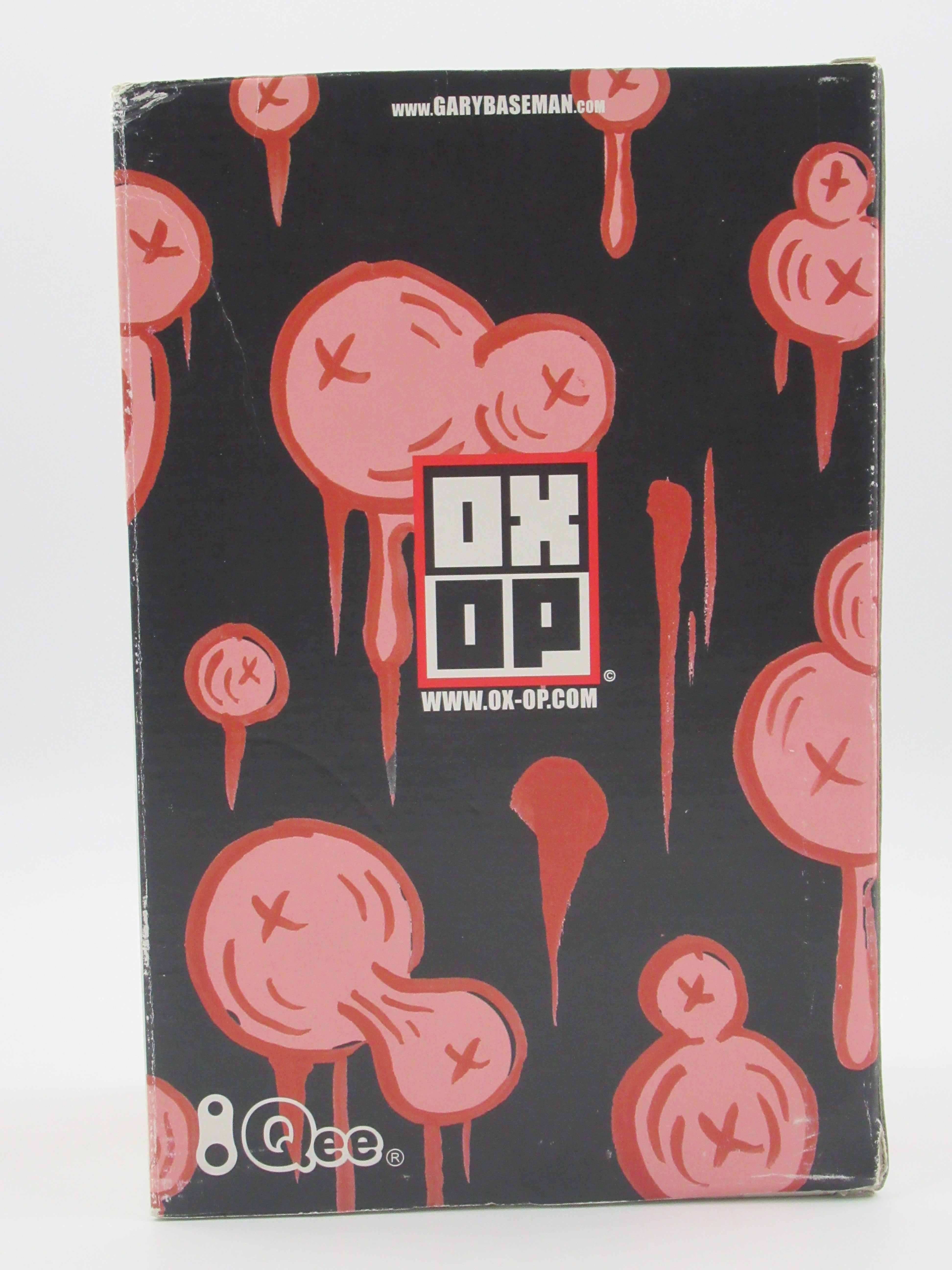 QEE COLLECTION Black OX-OP 8" Bear Vinyl Figure -  Gary Baseman x Toy2R (2005) Designer Art Toy